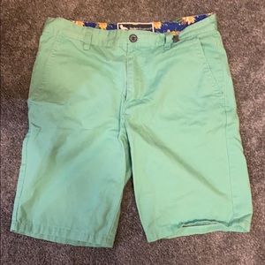 Flat front shorts neon green